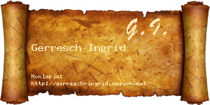 Gerresch Ingrid névjegykártya